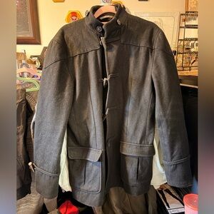 D collection Troy Smith Men's Black Wool Toggle Coat - 60% Wool